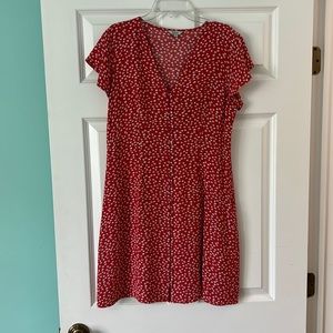 Rails button front short sleeve printed dress size small